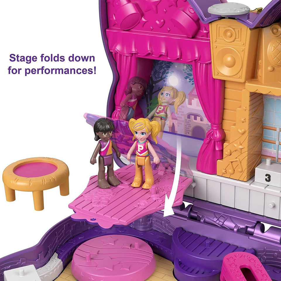Polly Pocket Sparkle Stage Bow Compact Dance-Themed Doll Playset Mattel