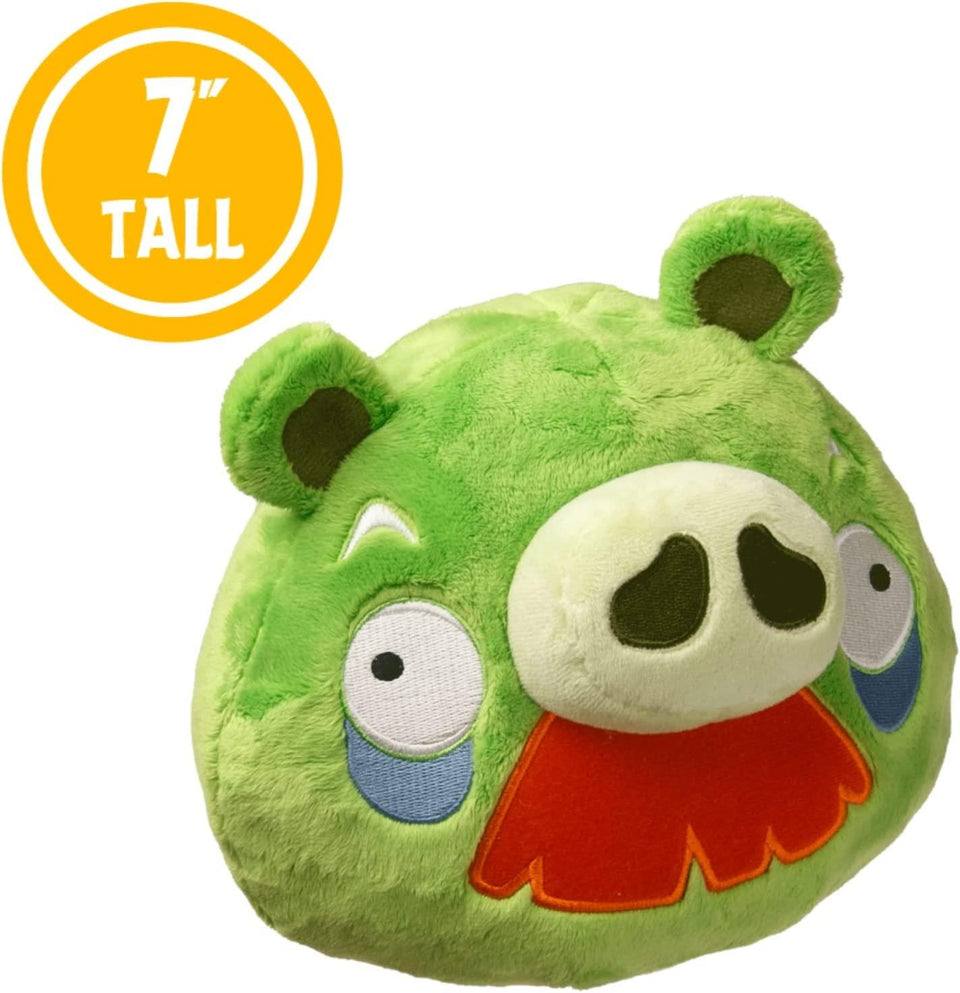 Angry Birds Green Moustache Foreman Pig Plush Bad Piggies 7" Pillow Doll Soft Toy Mighty Mojo