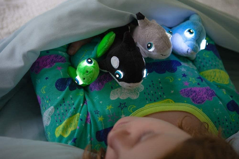 NightBuddies Baby Sea Turtle & Shark 2pk Light-Up Plush Animal Toy Set