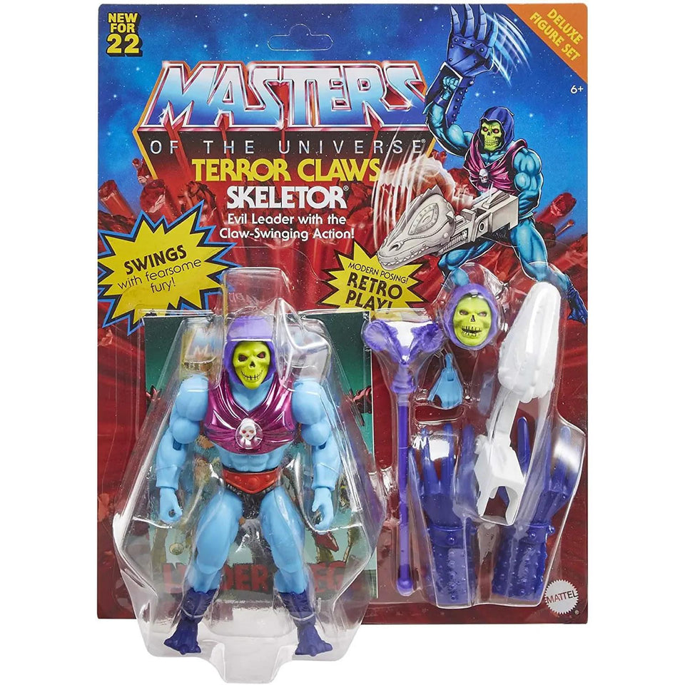 Masters of the Universe Terror Claws Skeletor Retro 80s Evil Claw-Swinging Figure Set Mattel