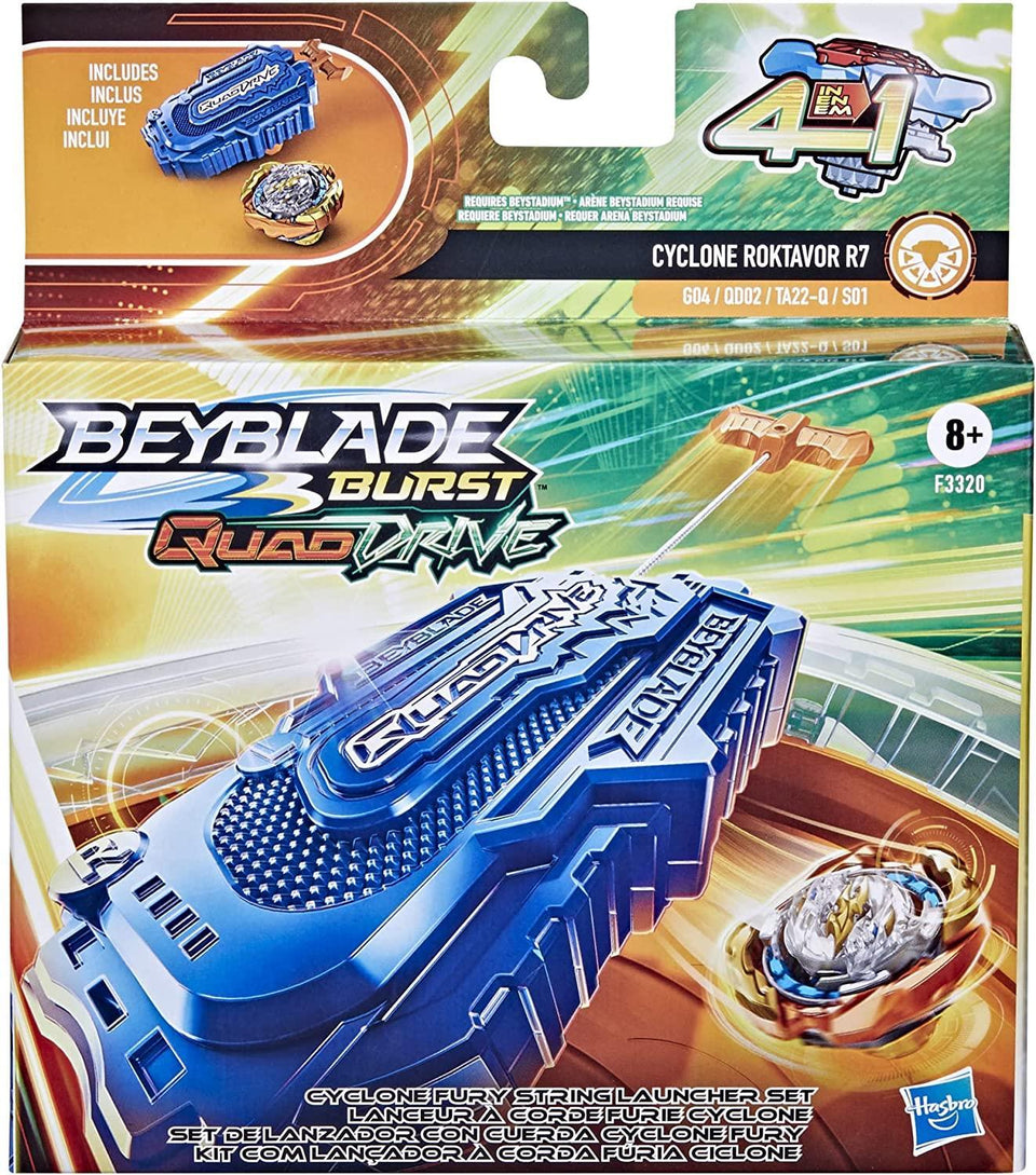 Beyblade Burst QuadDrive Cyclone Roktavor R7 Launcher Fury Set Battling Top Toy Hasbro
