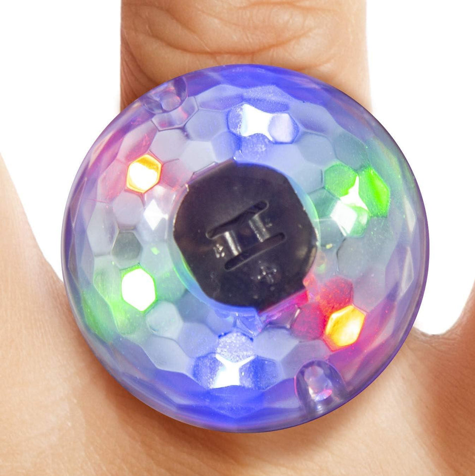 Disco Ring Light-Up LED Glowing Plastic Party Accessory Color Changing Mighty Mojo
