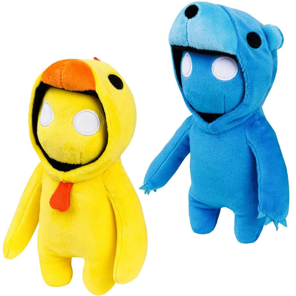 Gang Beasts Yellow Chicken Blue Bear Plush 8" Doll Gaming Character Bundle Set PMI International