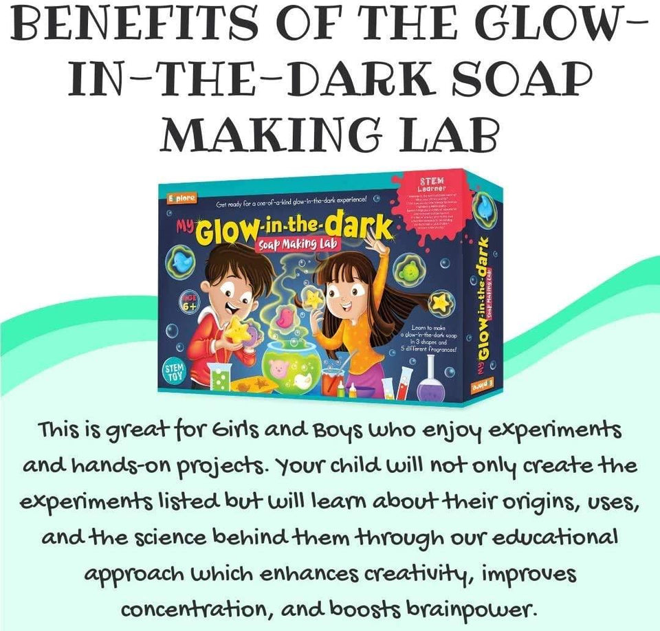 Explore STEM Learning Glow In Dark Soap Lab DIY Science Fun Kt