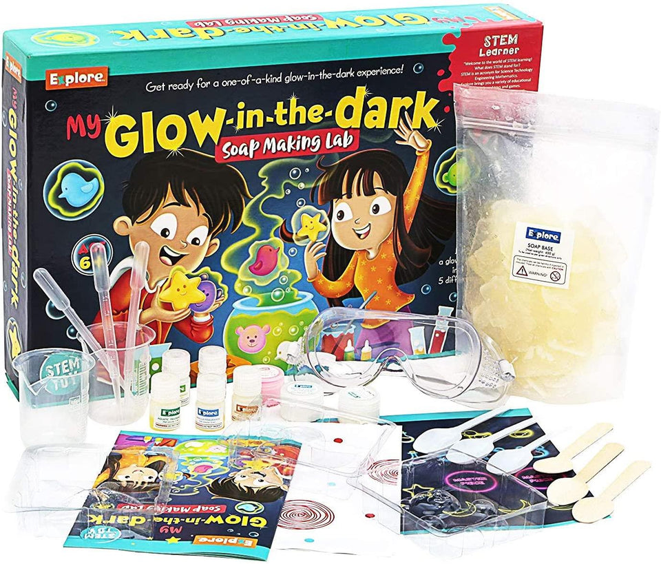 Explore STEM Learning Glow In Dark Soap Lab DIY Science Fun Kt