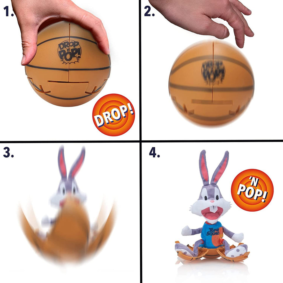 Space Jam A New Legacy: Bugs Bunny Plush Drop 'n Pop Basketball Kids Interactive Toy WOW! Stuff