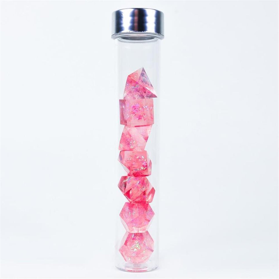 7-Set Cloak & Dagger Pink Dice Pack UV Black Light Numbers Sirius