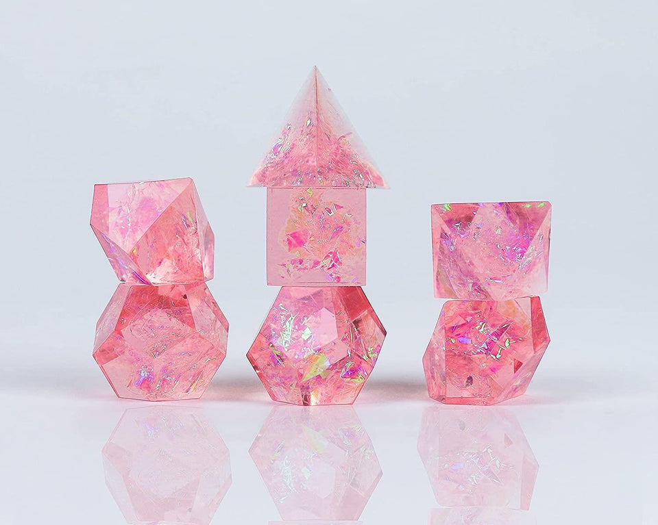 7-Set Cloak & Dagger Pink Dice Pack UV Black Light Numbers Sirius