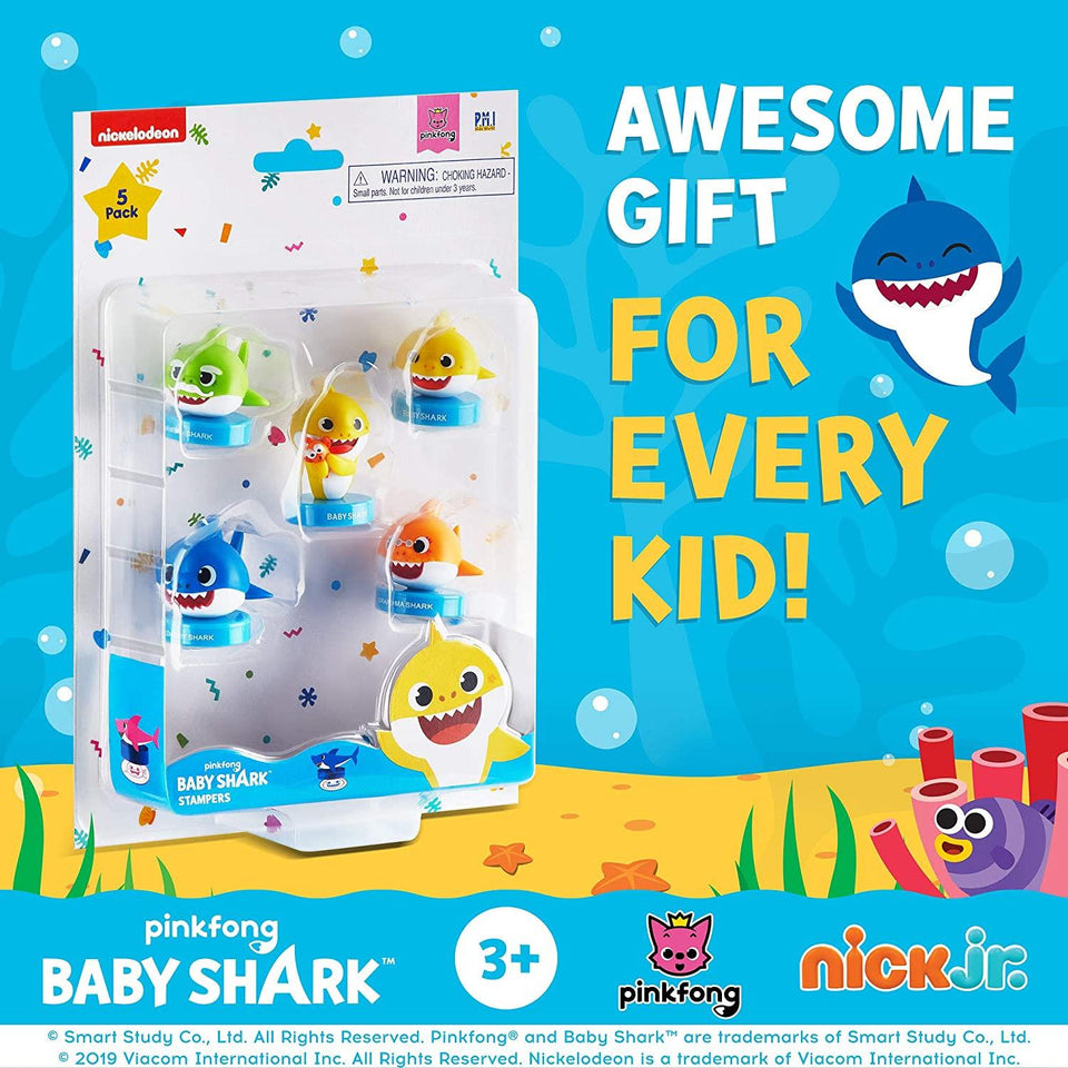 Pinkfong Baby Shark Stampers 5pk Grandparent Family Set Party Cake Toppers PMI International