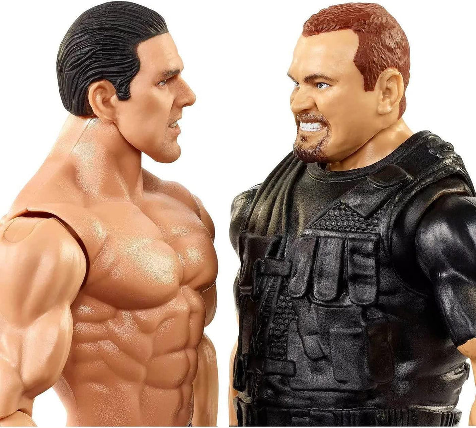 WWE British Bulldog vs Big Boss Man Championship Showdown Side Plate Figures Mattel