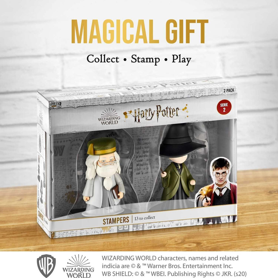 Albus Dumbledore & Minerva McGonagall Ink Stampers Wizard Cake Toppers Figures PMI International