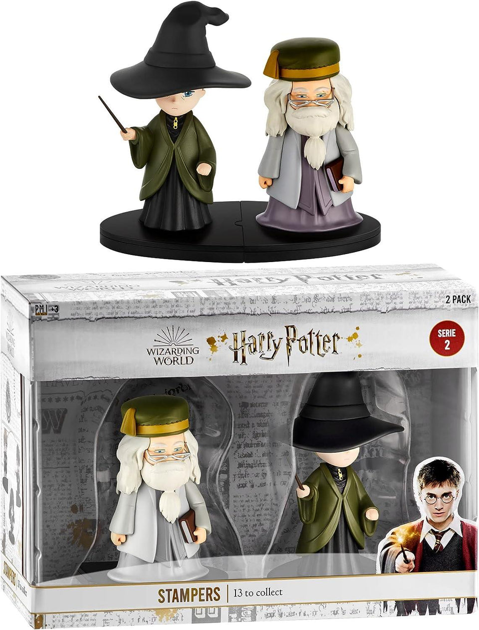 Albus Dumbledore & Minerva McGonagall Ink Stampers Wizard Cake Toppers Figures PMI International
