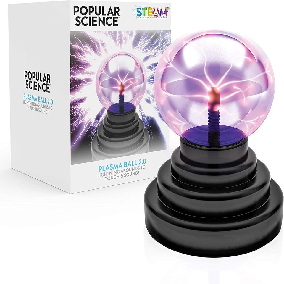 Plasma Ball 2.0 Popular Science Lightning Orb Touch Sound STEAM Toy WOW! Stuff