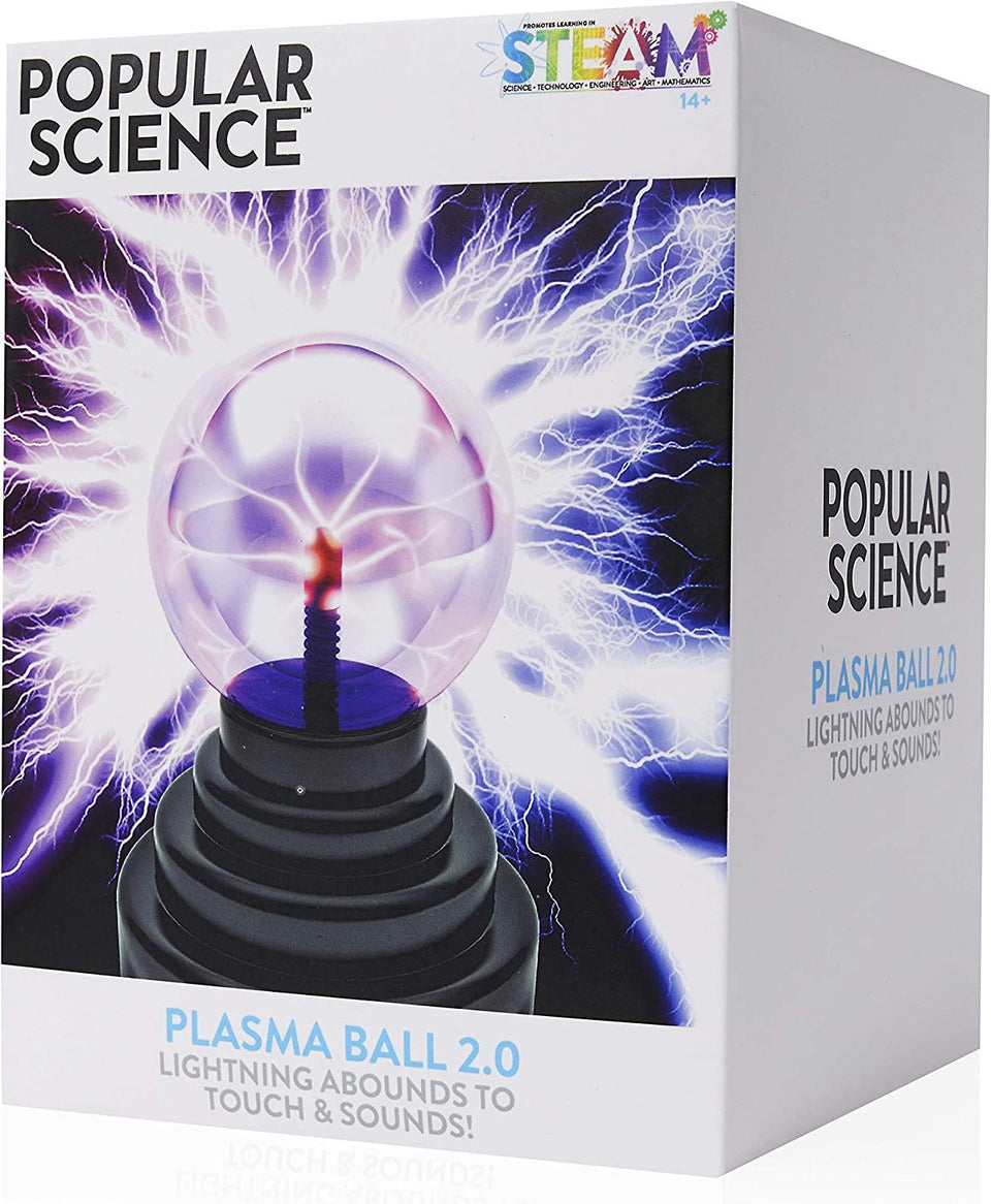 Plasma Ball 2.0 Popular Science Lightning Orb Touch Sound STEAM Toy WOW! Stuff