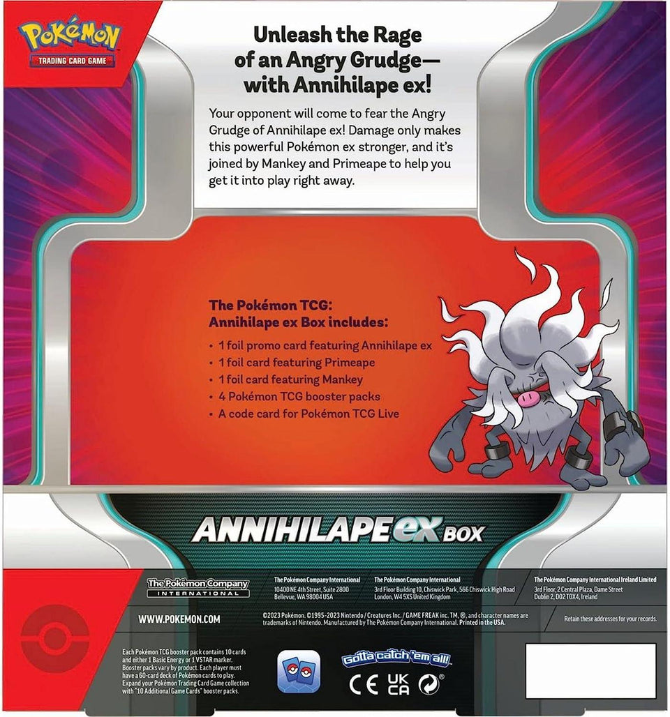Pokemon TCG Annihilape EX Box 4 Booster Packs Promo Trading Card Game