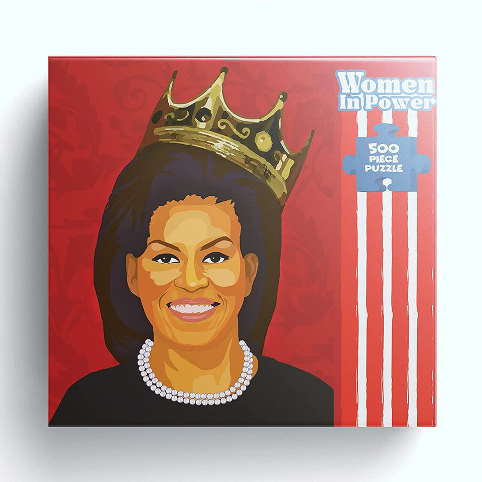 Michelle Obama Jigsaw Puzzle 500pcs Women in Power Illustration Design All Ages Mighty Mojo