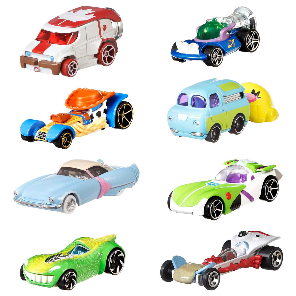 Hot Wheels Toy Story 4 Character Cars 8ct Set Disney Woody Buzz Rex Duke Peep Mattel