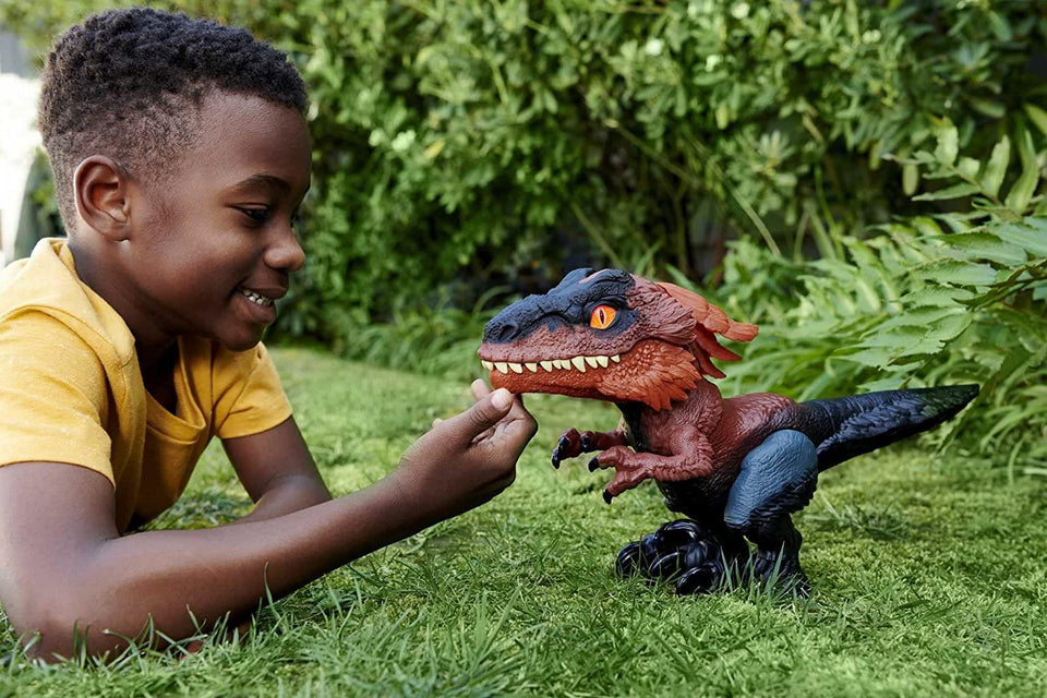 Jurassic World Dominion Uncaged Pyroraptor Ultimate Motion Sounds Dinosaur Figure Interactive Mattel