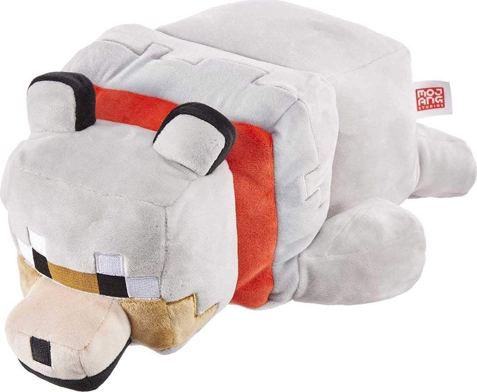 Minecraft Tamed Wolf 12" Plush Stuffed Floppy Collectible Doll Pillow Mattel