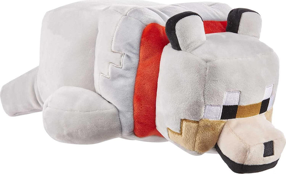 Minecraft Tamed Wolf 12" Plush Stuffed Floppy Collectible Doll Pillow Mattel