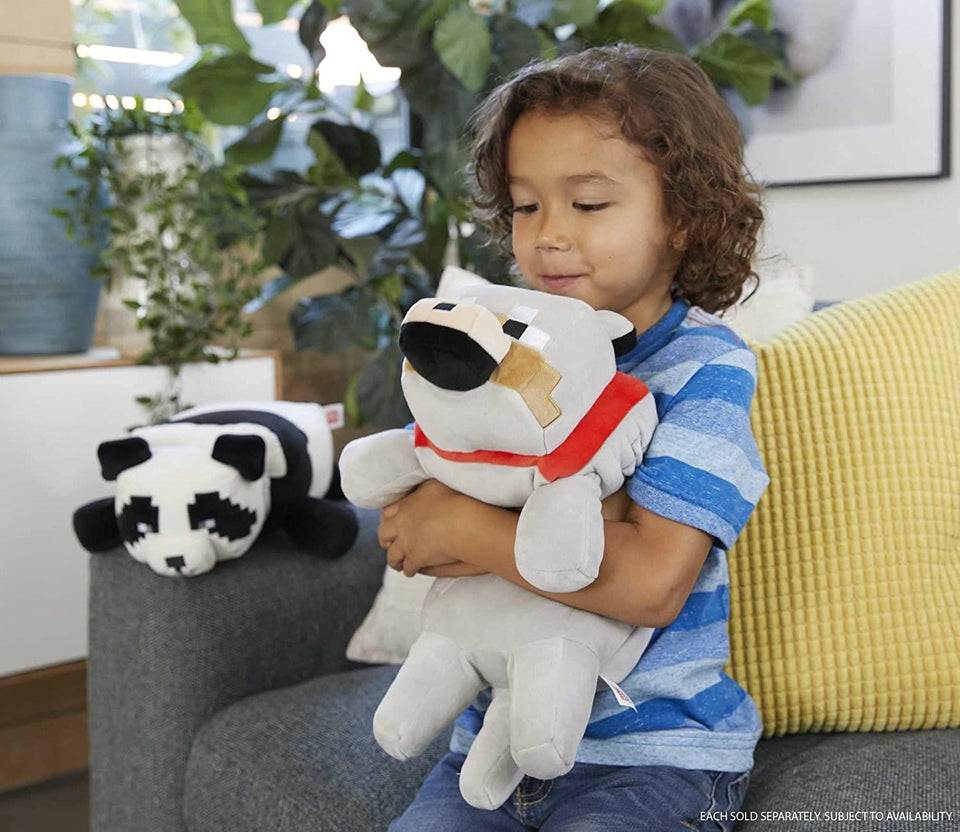 Minecraft Tamed Wolf 12" Plush Stuffed Floppy Collectible Doll Pillow Mattel