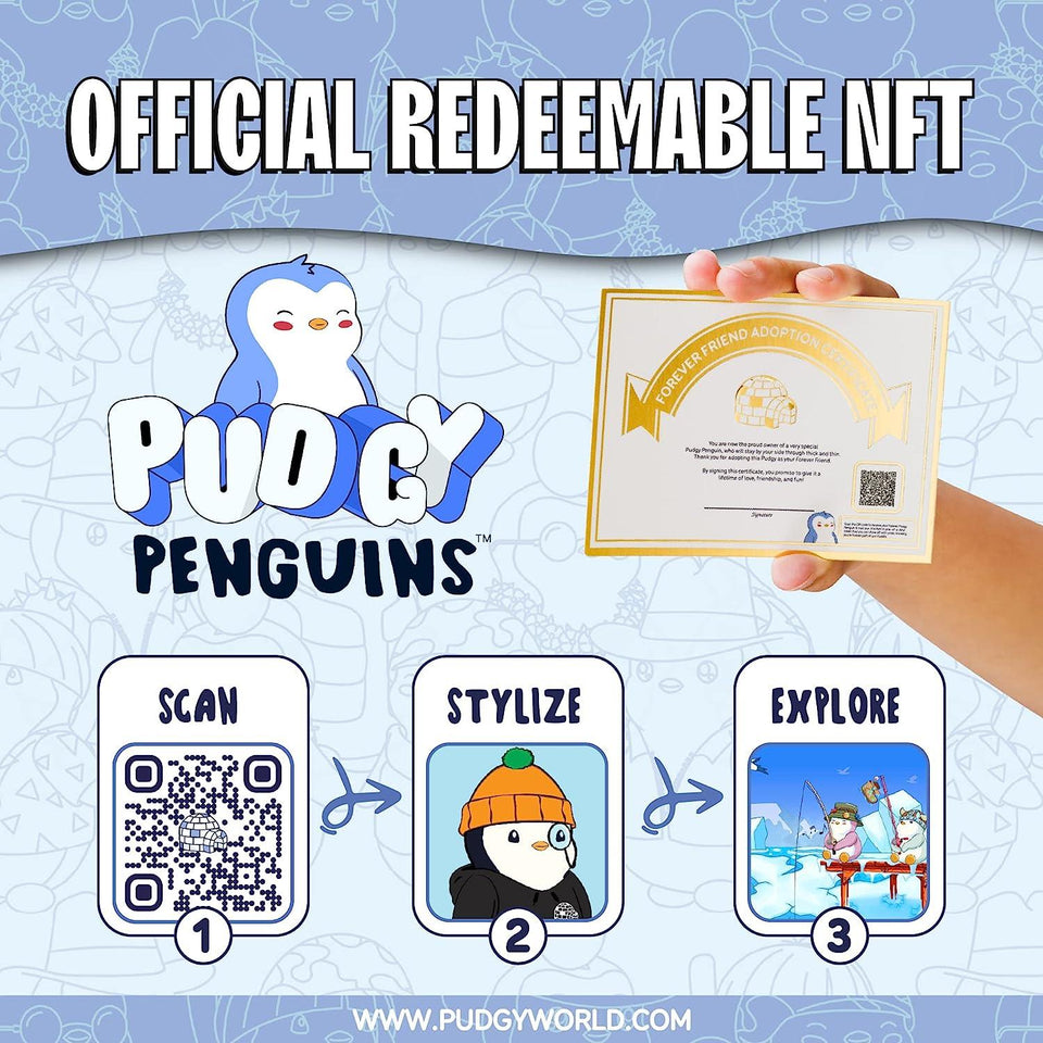 Pudgy Penguins Positive Affirmation Sign Card Holder Desk Purple Forever Friend Good Vibes Friend