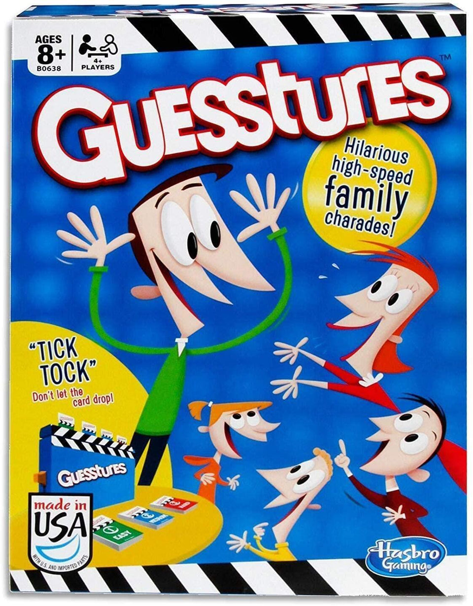 Guesstures Board Game Family Friendly Fun Charades Interactive Hasbro