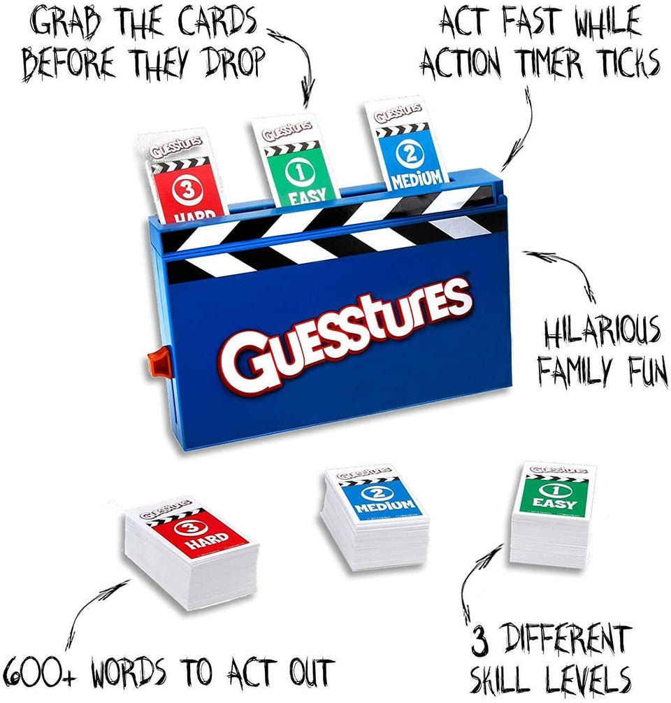 Guesstures Board Game Family Friendly Fun Charades Interactive Hasbro