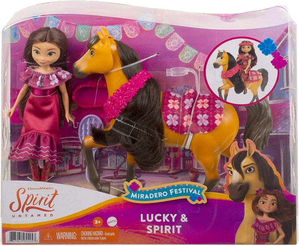 Spirit Untamed Miradero Festival Lucky Doll and Spirit Horse GXF63 Playset Mattel
