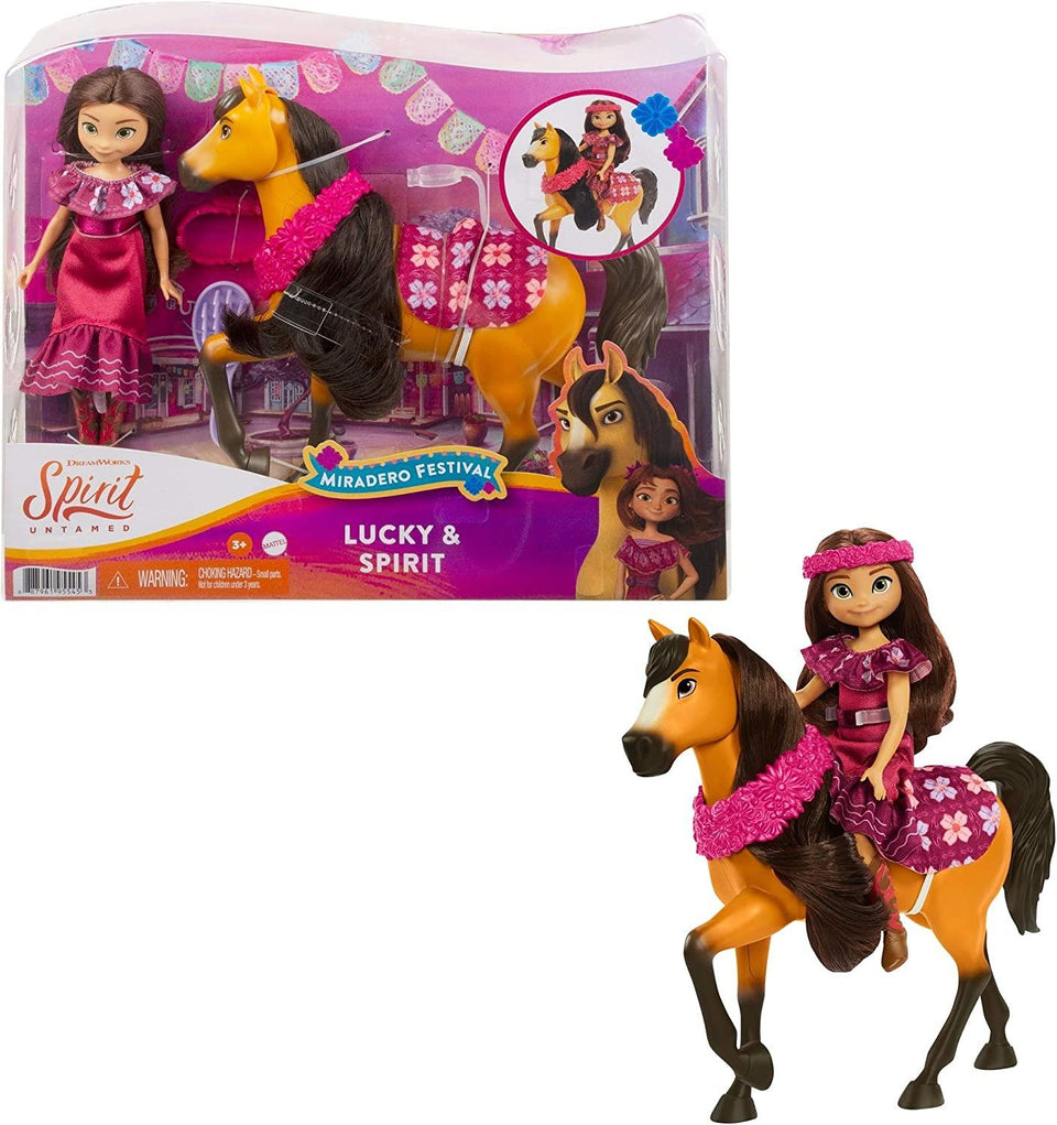 Spirit Untamed Miradero Festival Lucky Doll and Spirit Horse GXF63 Playset Mattel