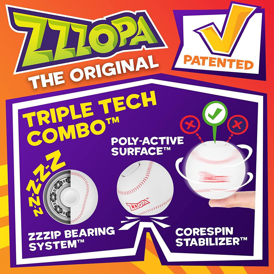 Original ZZZOPA Homerun Fidget Stress Ball Mini Baseball Spin Bounce Toy PMI International
