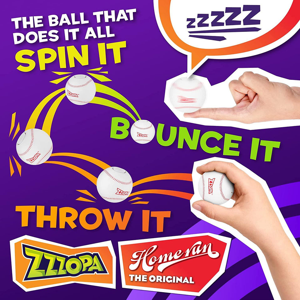 Original ZZZOPA Homerun Fidget Stress Ball Mini Baseball Spin Bounce Toy PMI International