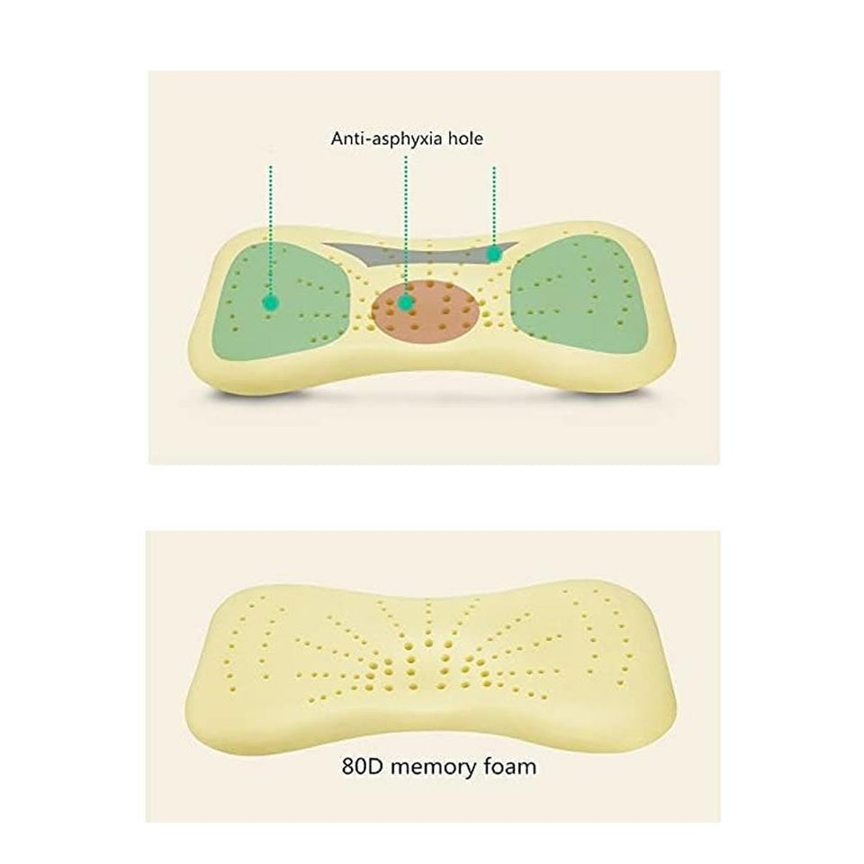 My Peanut Baby Memory Foam Bed Pillow Pink Flat Head Protection Unisex
