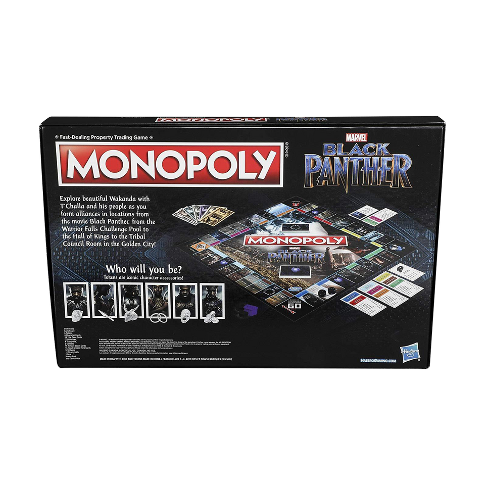 Monopoly Game: Black Panther Marvel Edition Board Game Hasbro