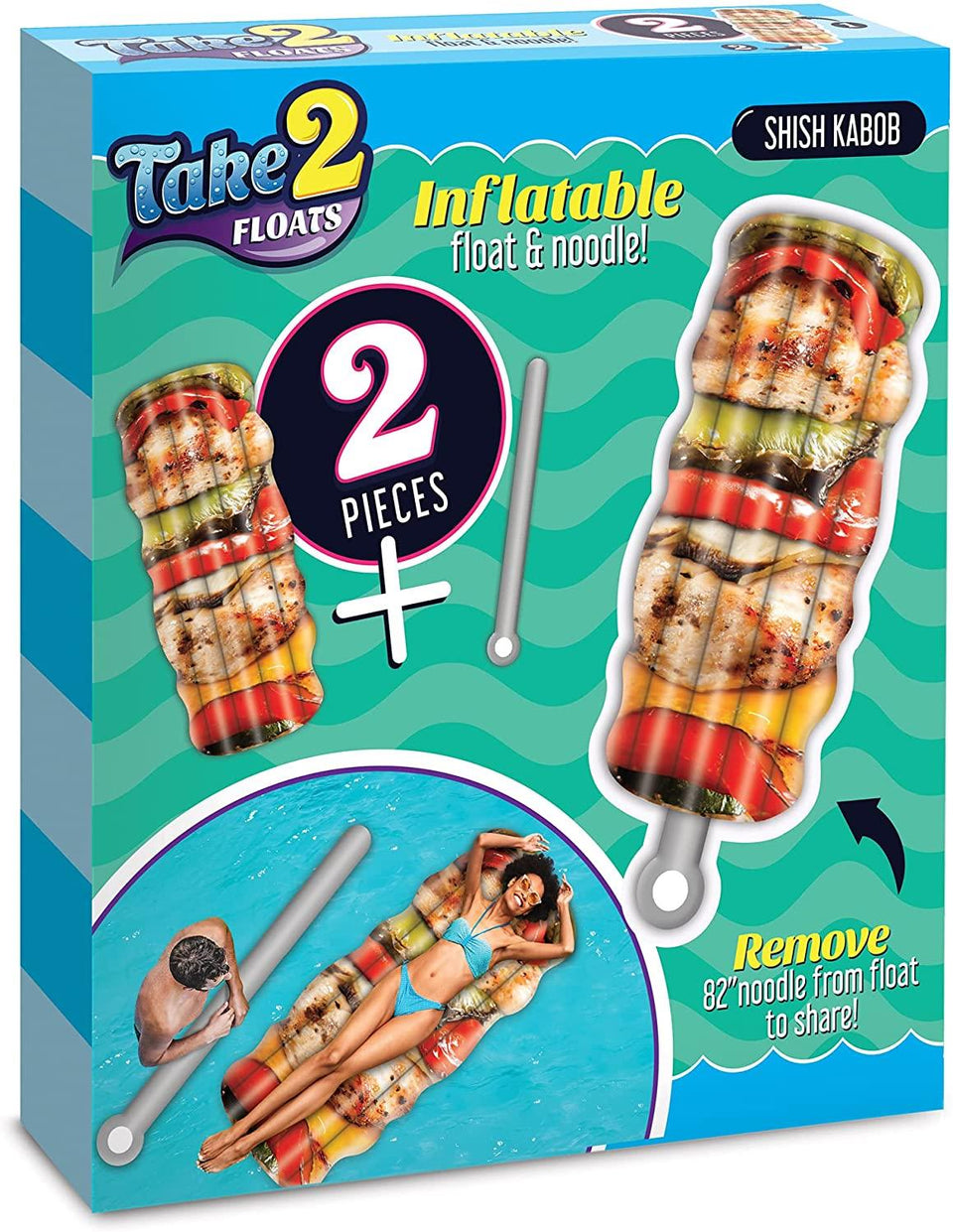 Chicken Shish Kebab Float & Noodle 2-in-1 Pool Floats Raft Tube Inflatable Mighty Mojo