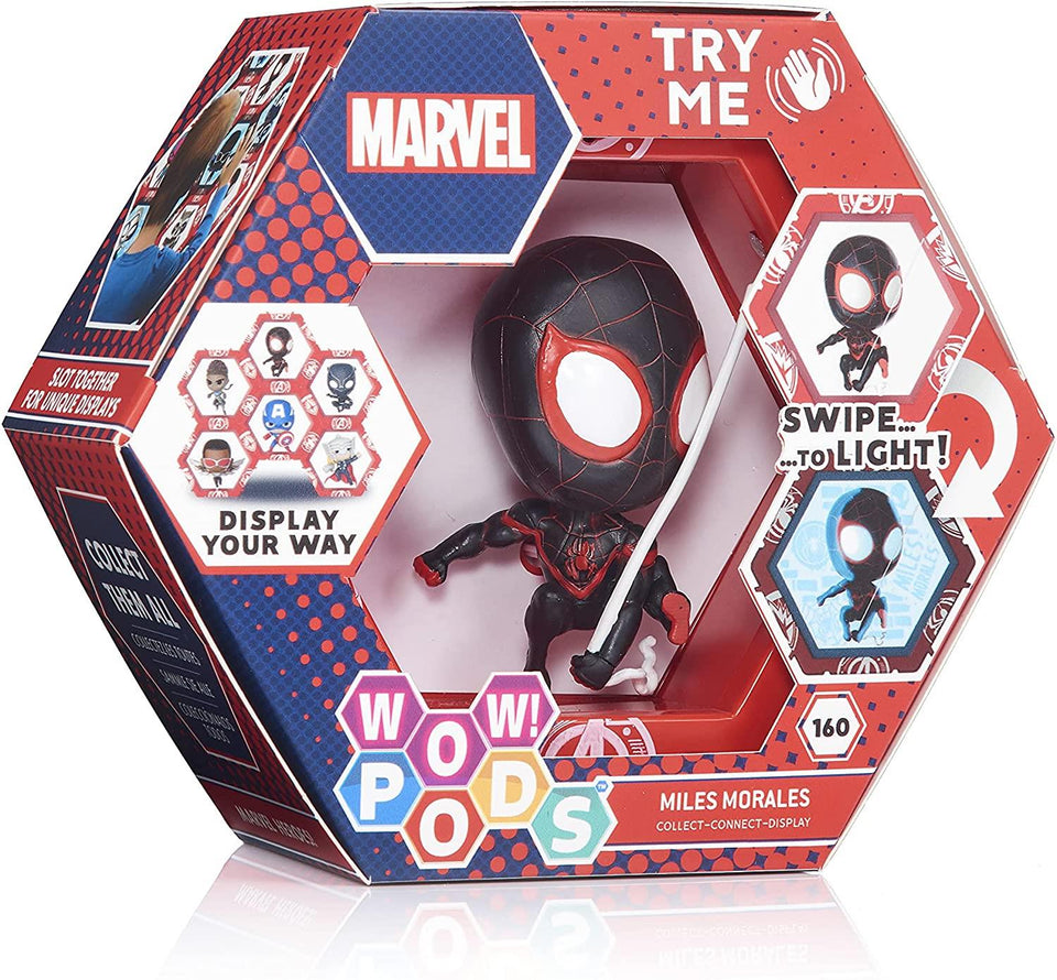 Marvel Spiderman Miles Morales Swipe to Light Connect Figure WOW Pod WOW! Stuff