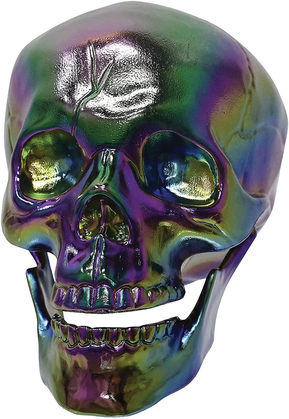 Bone Skull Candy Bowl & Skull Oil Slick Iridescent Finish Bundle Spooky Halloween Seasons Z18246W80646