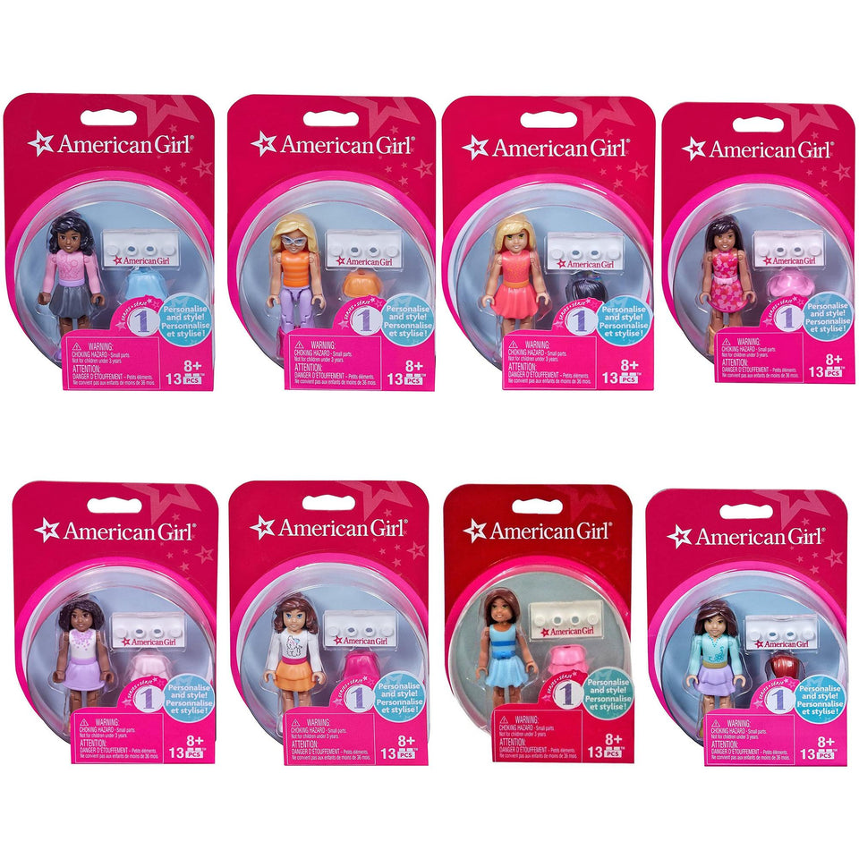 Mega Bloks American Girl Doll 8 pack Series 1 Personalise Style Collectible Figures Mattel