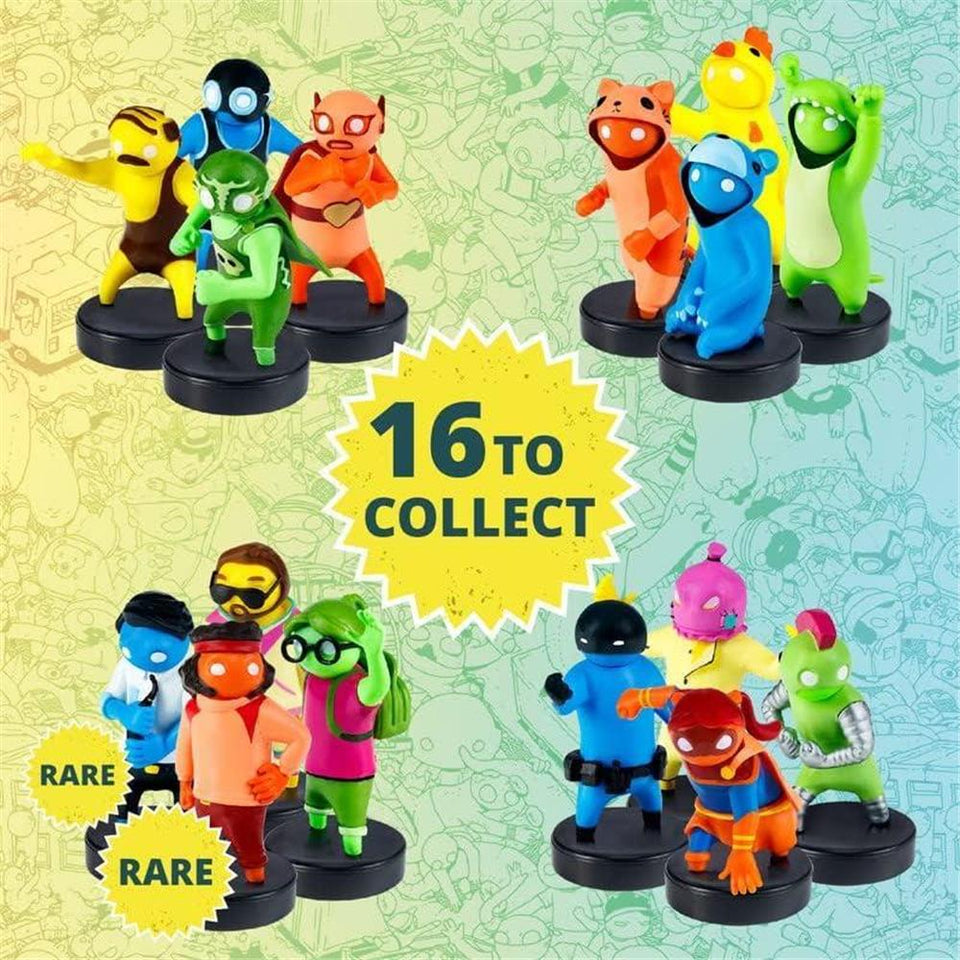 Gang Beasts Ink Stampers 5pk Party Favor Cake Topper Mini Figures Red Wrestler Red Casual Yellow PMI International