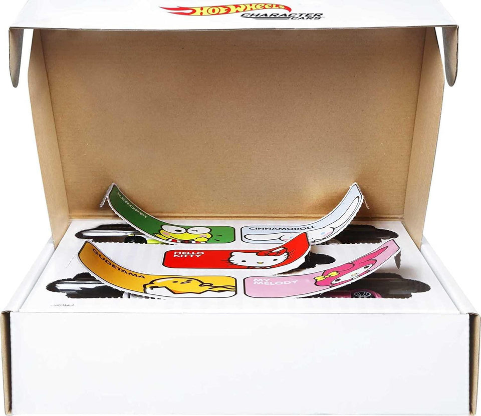 Hot Wheels Hello Kitty & Friends Character Cars 5pk Keroppi Gudetama Cinnamaroll My Melody Mattel