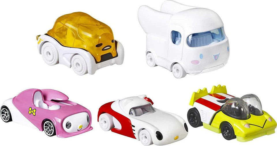 Hot Wheels Hello Kitty & Friends Character Cars 5pk Keroppi Gudetama Cinnamaroll My Melody Mattel