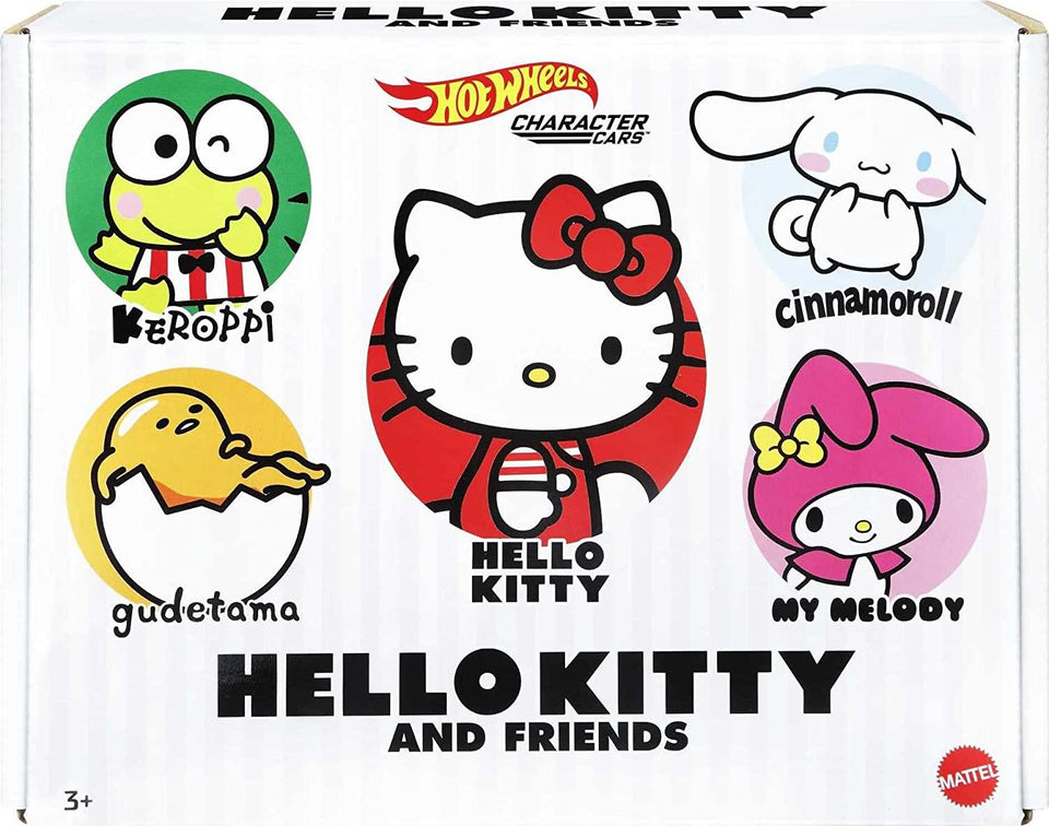 Hot Wheels Hello Kitty & Friends Character Cars 5pk Keroppi Gudetama  Cinnamaroll My Melody Mattel