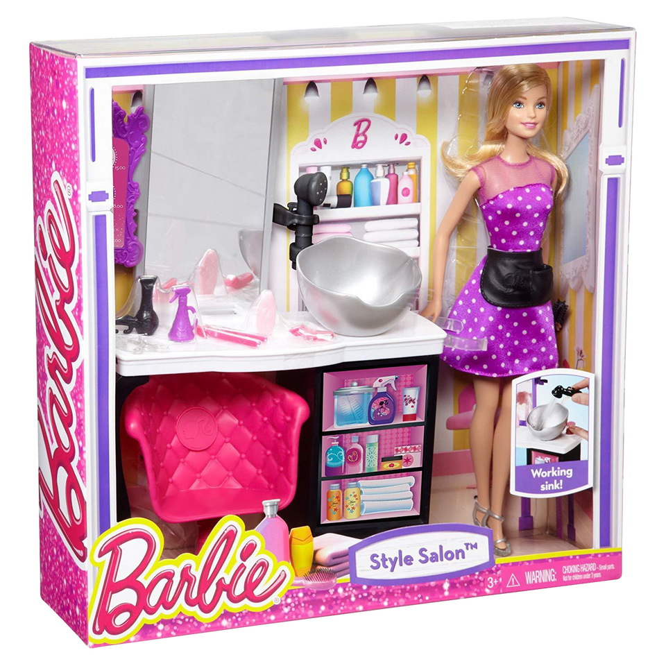 Barbie Malibu Ave Salon with Barbie Doll Playset Mattel
