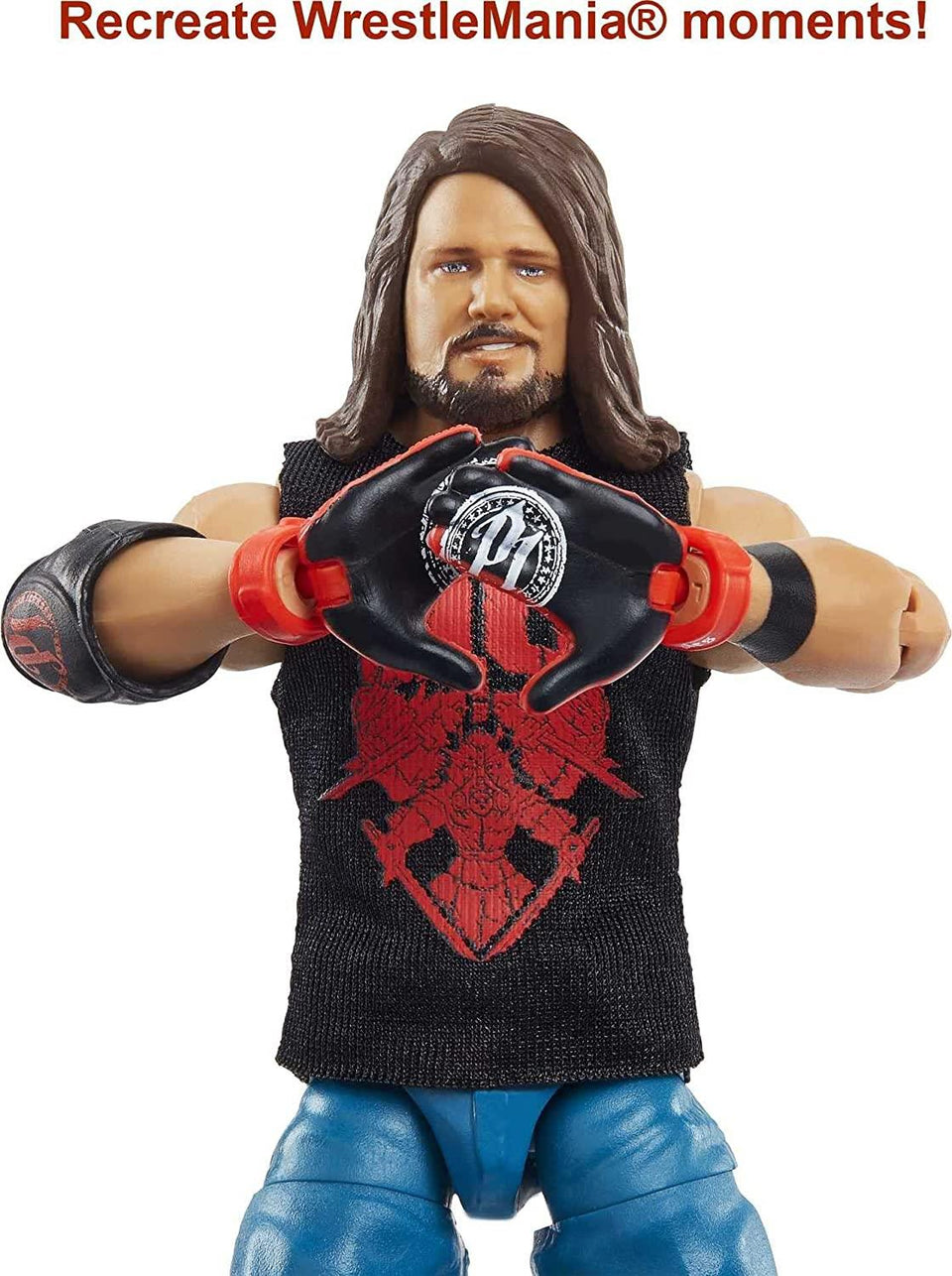 WWE AJ Styles Wrestlemania Elite Build-A-Figure Posable Collectible Figure Mattel