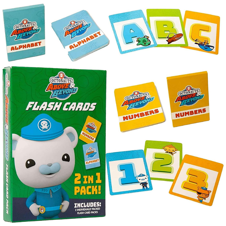 Octonauts Kids Alphabet & Numbers Flash Cards Teach ABC 123's Learning Game Educational Mighty Mojo