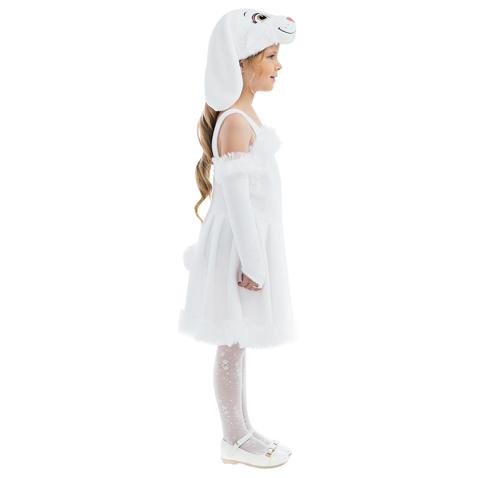 White Bunny Hoppy Girls Plush Animal Costume Dress-Up Play Kids - X-Small