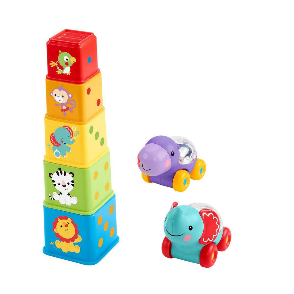 Fisher-Price Fisher-Price Stack & Roll Activity Set Develops Baby Gross Motor Sensory Skills GPM36