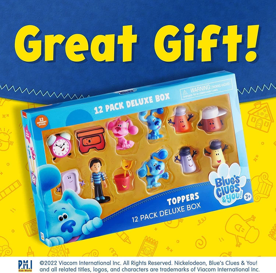 Blues Clues Pencil Toppers 12pk Josh Tickety Tock Paprika Magenta Pail PMI International