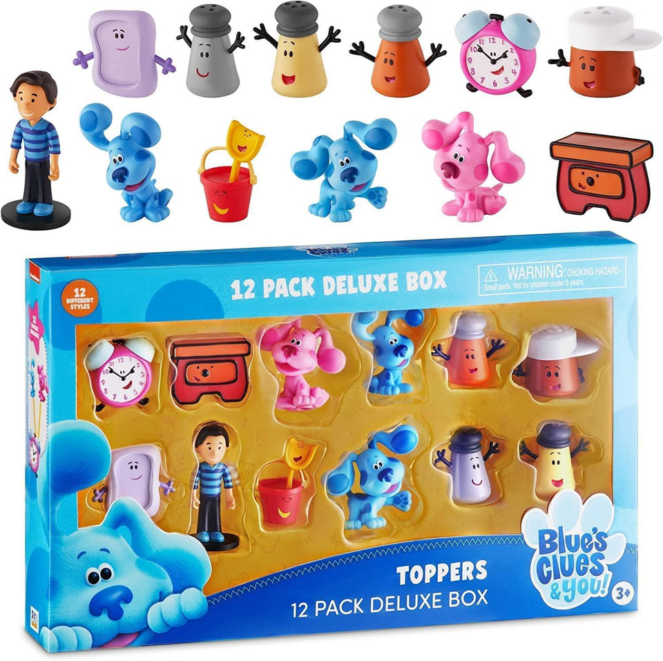 Blues Clues Pencil Toppers 12pk Josh Tickety Tock Paprika Magenta Pail PMI International