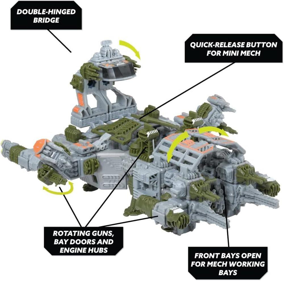 Snap Ships Forge Claymore CR-76 Combat Transport Buildable Mechs Firing PlayMonster